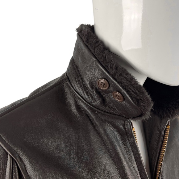 Type G-1 Flyers Jacket Mens Size 36 Excelled Sheepskin Leather Coat Brown DSCP - Picture 6 of 16